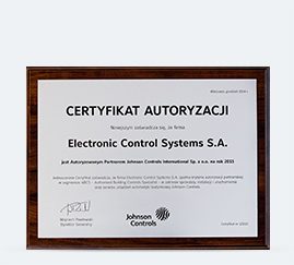 Autoryzowany partner Johnson Controls 2015